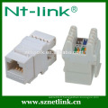 White 180 Degree Dual Cat5e UTP RJ45 Female Jack